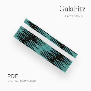 Turquoise Abstract Loom Bracelet Pattern, PDF