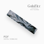 Marble loom bracelet pattern with abstract gray, blue, white, and charcoal color transitions.