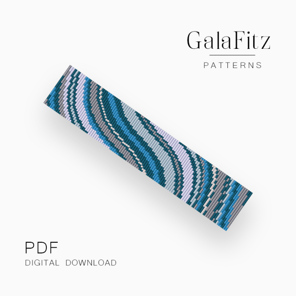 Blue wave bead loom pattern