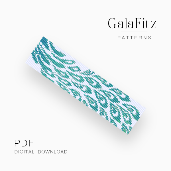 Peacock Feather Loom Bracelet Pattern PDF
