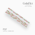 Modern loom bracelet pattern with repeating terracotta, sage green, olive, and white horizontal stripes.