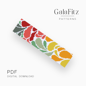 Rainbow Drops Loom Bracelet Pattern PDF Download