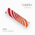 Red-orange curves bead loom pattern