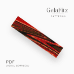 Dark red abstraction bead loom pattern