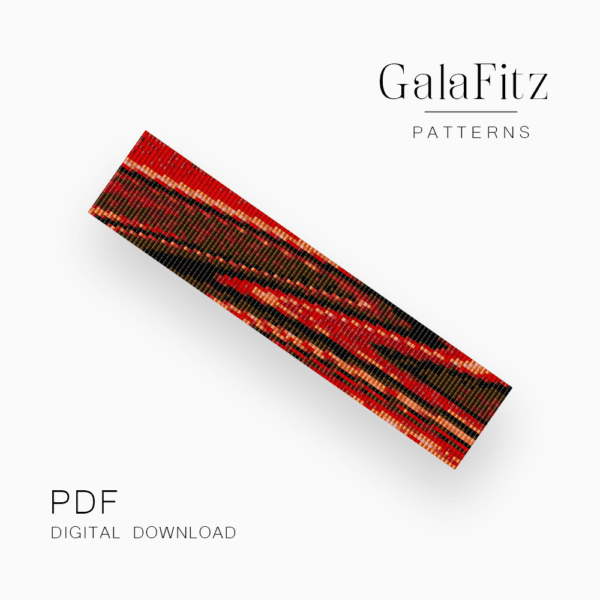 Dark red abstraction bead loom pattern