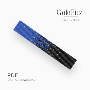 Blue-Black Galaxy Loom Bracelet Pattern PDF Instant Guide