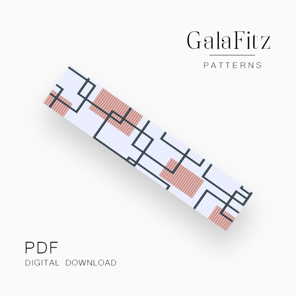 Abstract Geometric Loom Bracelet Pattern, PDF