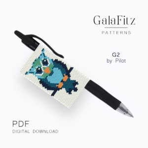 Cute Owl Peyote Pen Wrap Bead Pattern for Pilot G2, PDF