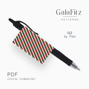 Christmas Peyote Pen Wrap Pattern for Pilot G2, PDF