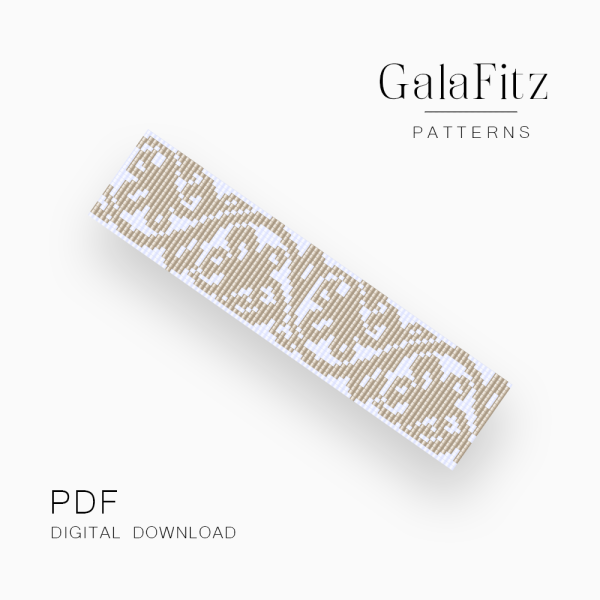 Neutral Floral Loom Bracelet Pattern