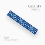 White-blue geometry bead loom pattern