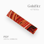 Red abstraction bead loom pattern