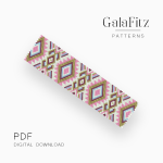 Boho Tribal Geometric Peyote Bracelet Pattern PDF