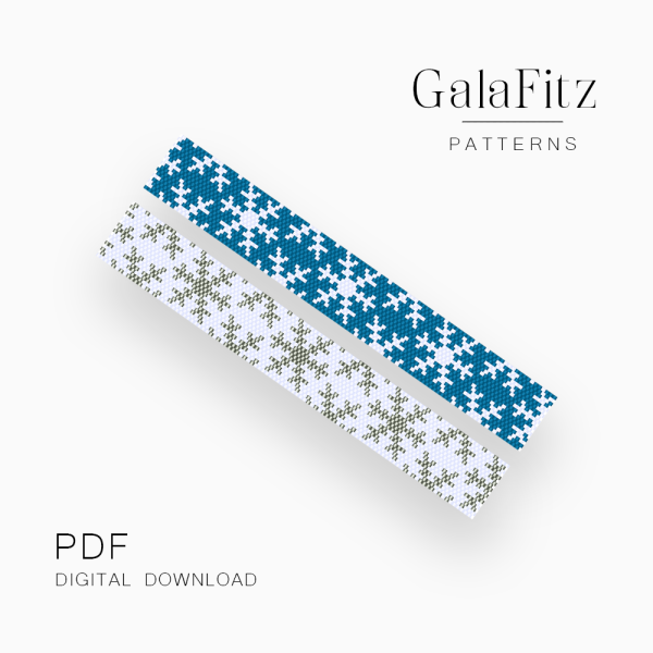 Nordic Snowflake Peyote Bracelet Pattern
