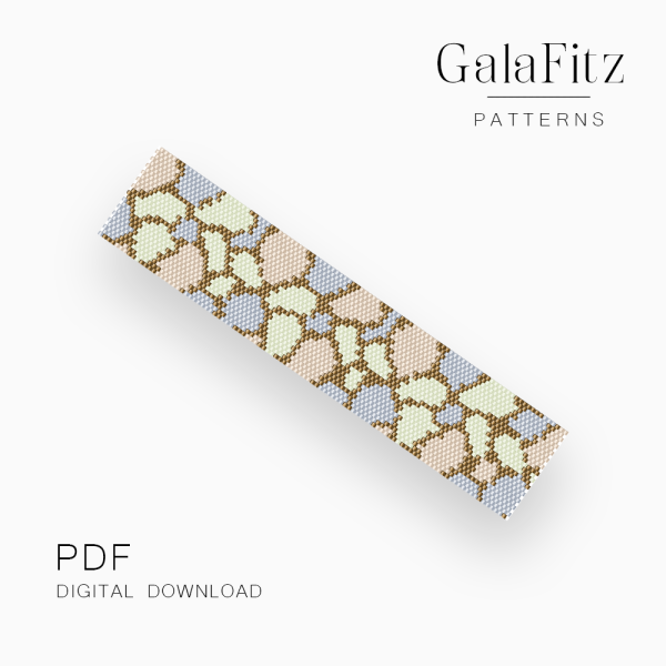 Pebble Mosaic Peyote Bracelet Pattern, PDF