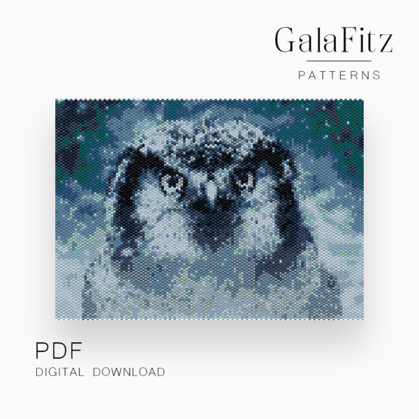 Owl beaded peyote tapestry pattern