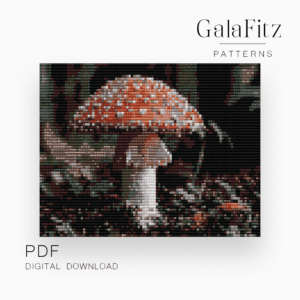 Fly agaric bead loom tapestry pattern