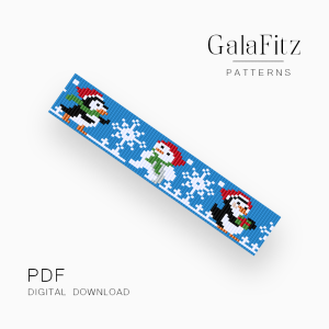 Christmas Penguin & Snowman Loom Bracelet Pattern PDF