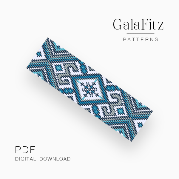 Scandinavian embroidery loom bracelet pattern