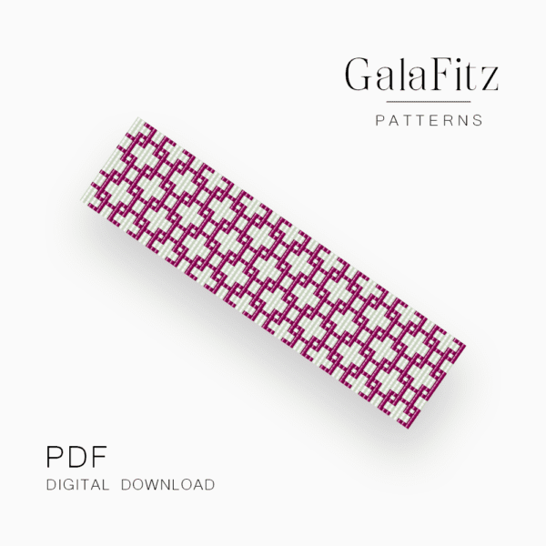 Purple geometric bead loom pattern