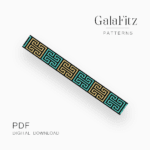 Turquoise and gold bead loom pattern