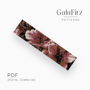 Pink Lily Flower Loom Bracelet Pattern