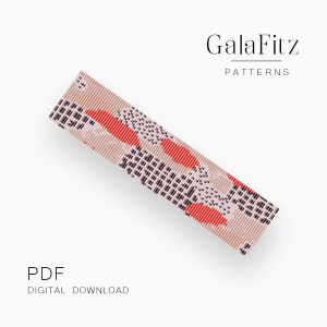 Abstract Coral Brushstroke Loom Bracelet Pattern