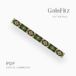 Olive green tribal bead loom pattern