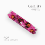 pink flowers bead loom