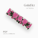 Pink roses bead loom pattern