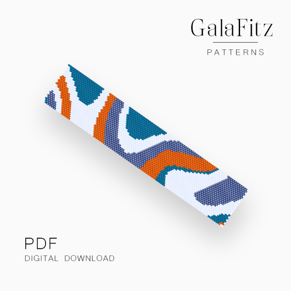 Abstract Wave Peyote Bracelet Pattern, PDF