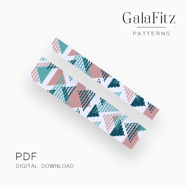 Geometric Triangle Peyote Bracelet Pattern, PDF