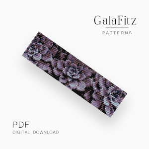 Purple Succulent Loom Bracelet Pattern PDF