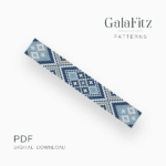 Blue geometric bead loom pattern