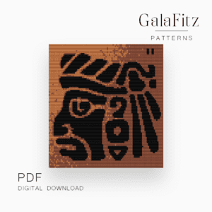 Mayan geoglyph bead loom tapestry pattern