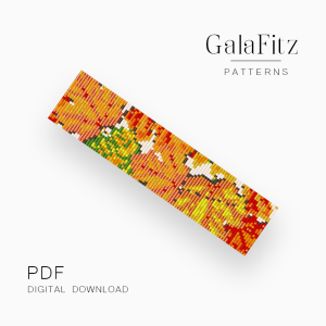 Golden Autumn Leaves Loom Bracelet Pattern, PDF