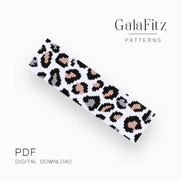 Colored leopard skin bead loom pattern