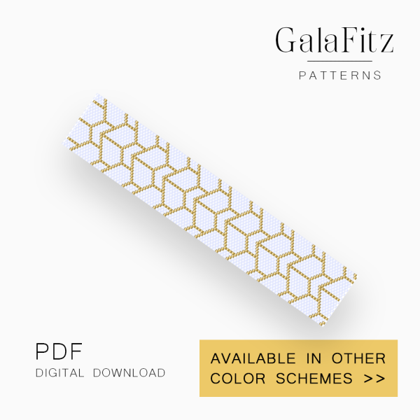 Gold Geometric Hexagon Peyote Pattern PDF