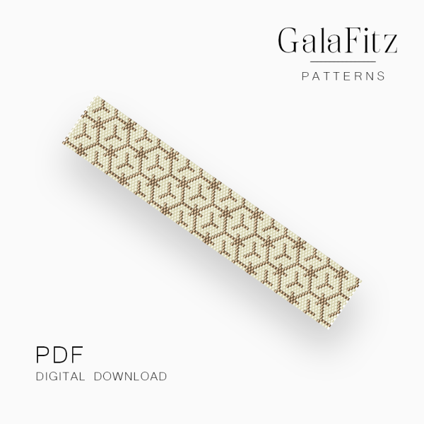Golden Lattice Peyote Bracelet Pattern, PDF