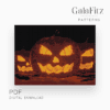 Angry pumpkin faces bead loom tapestry pattern