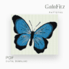 Morpho blue butterfly bead loom tapestry pattern
