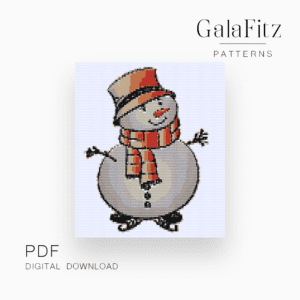 Cartoon snowman bead loom tapestry pattern