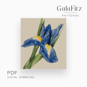 Iris flower bead loom tapestry pattern