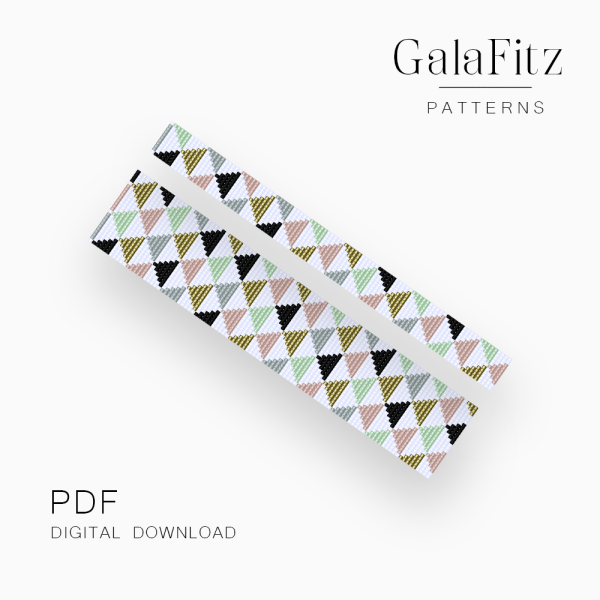 Pastel Triangle Mosaic Loom Bracelet Pattern PDF
