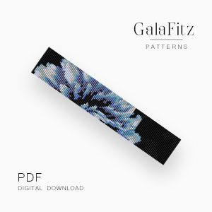 Blue dahlia Loom Bracelet Pattern PDF
