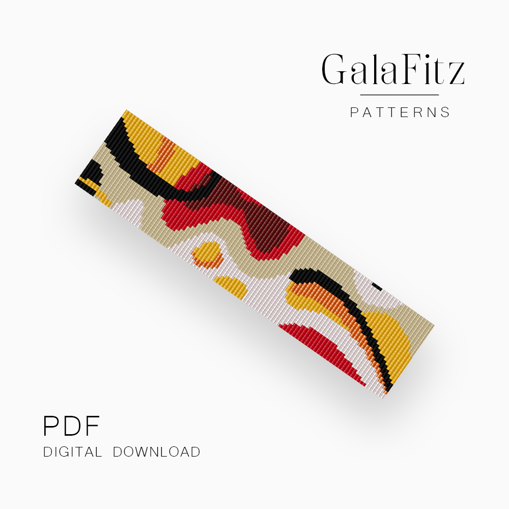 Abstract bead loom pattern, PDF - GalaFitz