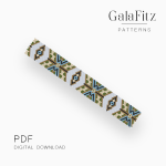Blue Evil Eye Peyote Bracelet Pattern PDF