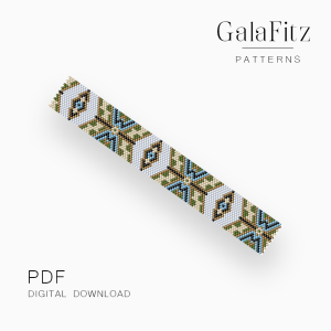 Blue Evil Eye Peyote Bracelet Pattern PDF