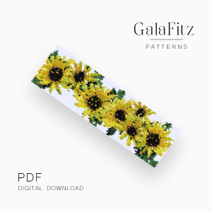 Sunflower Garden Peyote Bracelet Pattern PDF