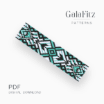 Turquoise tribal bead loom pattern